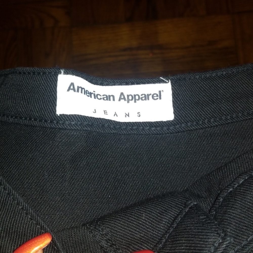 American apparel black denim skirt aline
